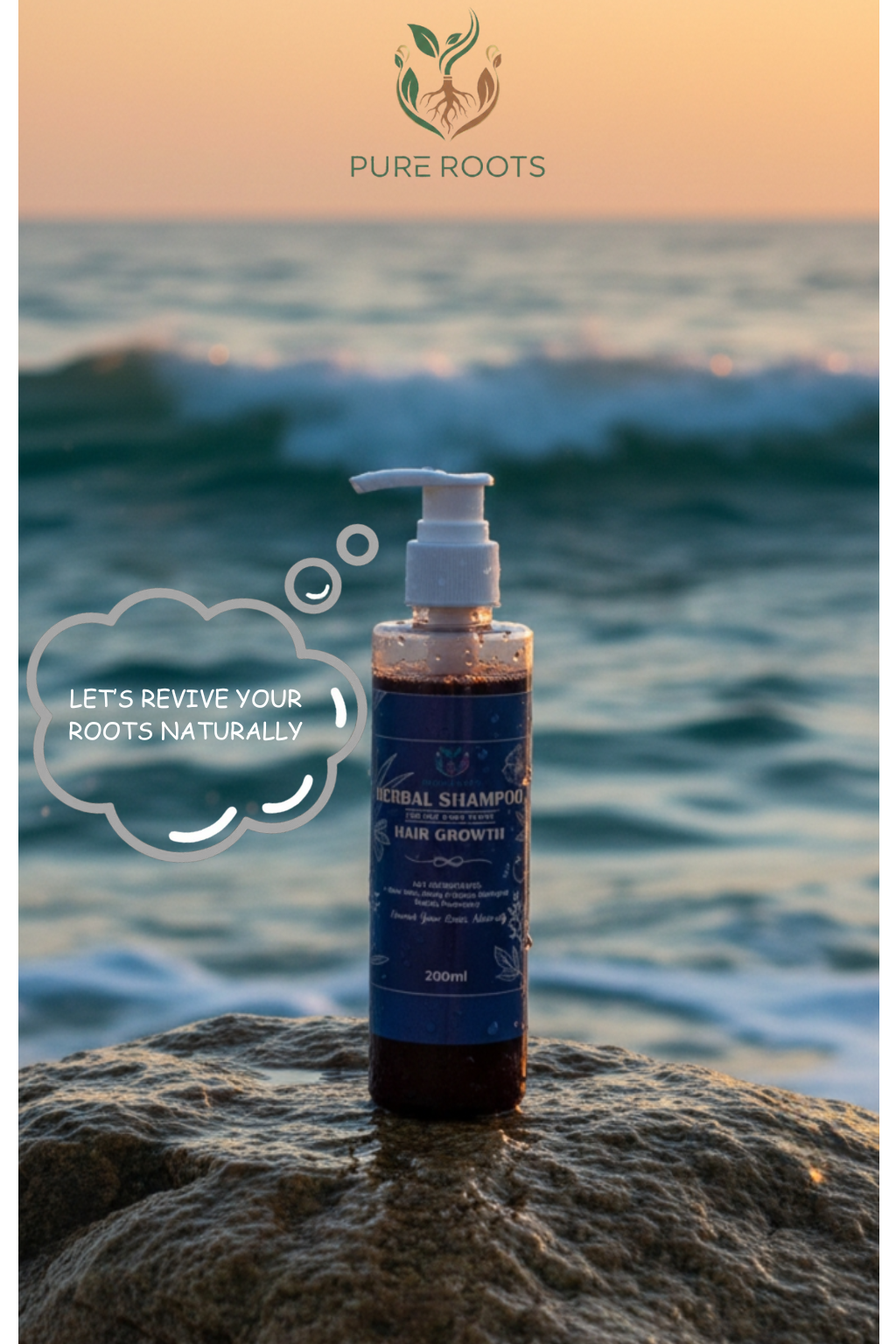 Pure Roots - Unisex Hair Growth Herbal Shampoo 200ml.